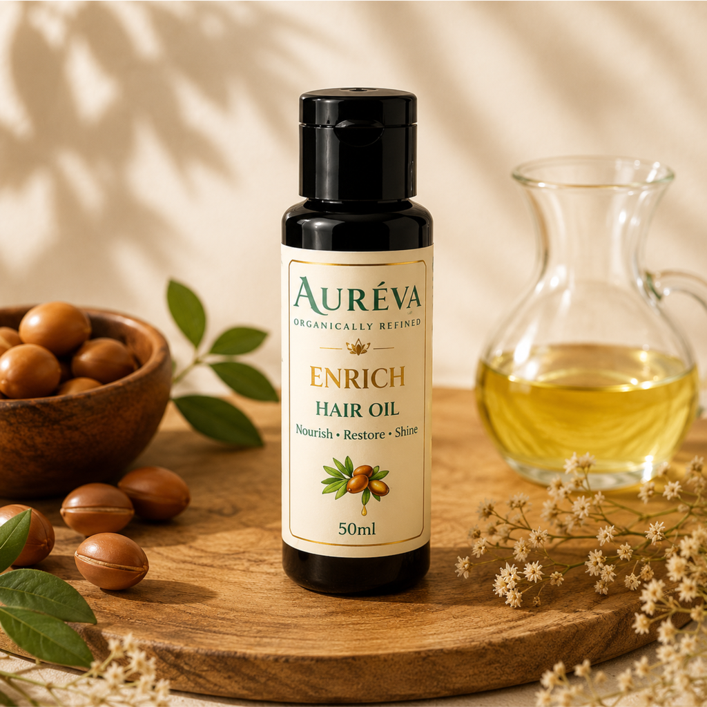 Auréva Organic Hair Growth Oil – Stops Hair Fall, Controls Dandruff & Stimulates Regrowth