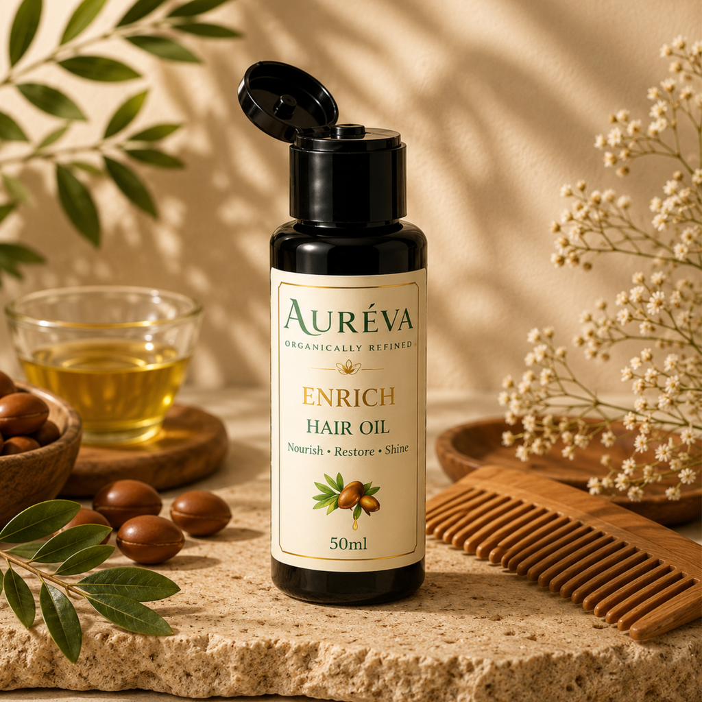 Auréva Organic Hair Growth Oil – Stops Hair Fall, Controls Dandruff & Stimulates Regrowth