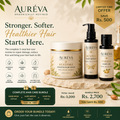 Auréva Complete Hair Care Bundle – Keratin Hair Mask, Hair Serum & Hair Oil for Dry & Damaged Hair